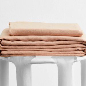 Bed Threads Terracotta Queen Flax Linen Sheet Set